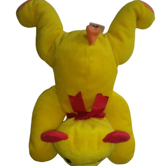 TY Pillow Pal Huggy the Bear Yellow Stuffed Plush Toy 13 Inch 1998 - Picture 2 of 6